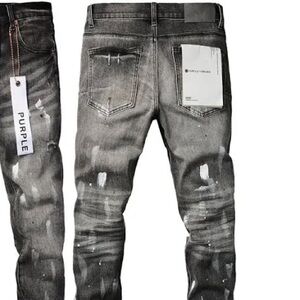 Purple Brand Men's Distressed Gray Skinny Jeans